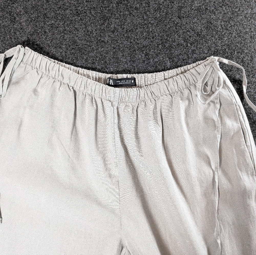 Zara Light Gray Linen pants - Picture 3 of 10